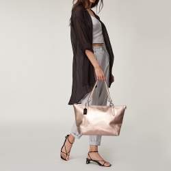 Pre Owned Coach Metallic Bronze Leather Ava Tote