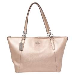 Pre Owned Coach Metallic Bronze Leather Ava Tote