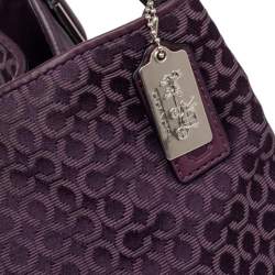 Pre Owned Coach Purple Signature Canvas And Leather Lexy Shoulder Bag