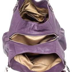 Pre Owned Coach Purple Signature Canvas And Leather Lexy Shoulder Bag