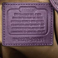 Pre Owned Coach Purple Signature Canvas And Leather Lexy Shoulder Bag