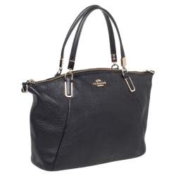 مملوكة مسبقًا Coach Black Pebbled Leather Kelsey Satchel