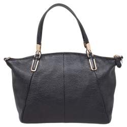 مملوكة مسبقًا Coach Black Pebbled Leather Kelsey Satchel