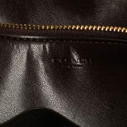 Pre Owned Coach Beige Leather Turn Lock Wallet on Chain 