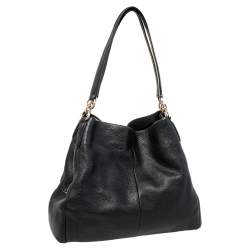 Pre Owned Coach Black Leather Edie Shoulder Bag