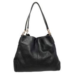 Pre Owned Coach Black Leather Edie Shoulder Bag