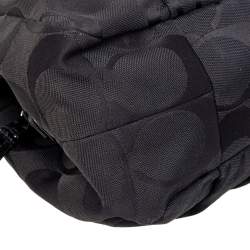 Pre Owned Coach Black Op Art Signature Canvas and Leather Madison Abigail Tote