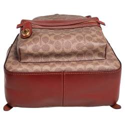 مملوكة مسبقًا Coach Beige/Brown Signature Coated Canvas and Leather Campus Backpack