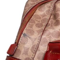 مملوكة مسبقًا Coach Beige/Brown Signature Coated Canvas and Leather Campus Backpack