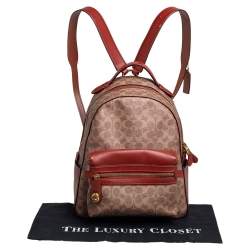 مملوكة مسبقًا Coach Beige/Brown Signature Coated Canvas and Leather Campus Backpack