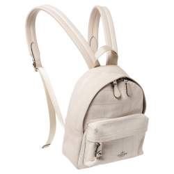 Coach White Leather Mini Charlie Backpack  