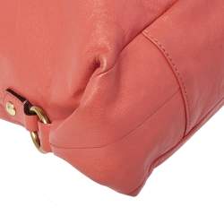 Pre Owned Coach Orange Leather Ashley Tote