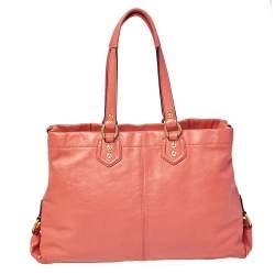Pre Owned Coach Orange Leather Ashley Tote