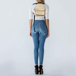 Coach Beige/Cream Signature Coated Canvas And Leather Mini Charlie Backpack