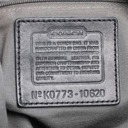 Pre Owned Coach Black Signature Canvas and Leather Carly Hobo