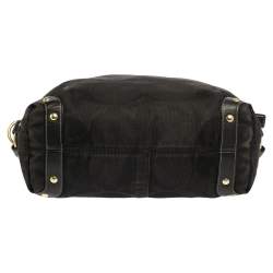 Pre Owned Coach Black Signature Canvas and Leather Carly Hobo