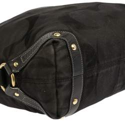 Pre Owned Coach Black Signature Canvas and Leather Carly Hobo