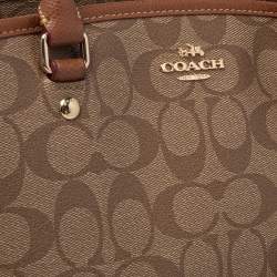 Coach Beige/Tan Signature Coated Canvas and Leather Carryall Satchel 