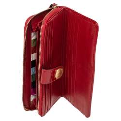 Coach Beige/Red Signature Canvas And Leather Clutch