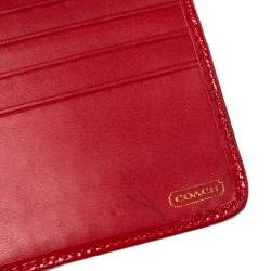 Coach Beige/Red Signature Canvas And Leather Clutch