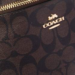Pre Owned Coach Brown Signature Coated Canvas Belt Bag