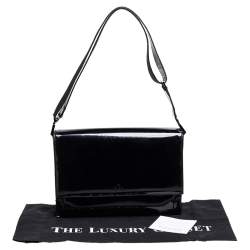 Pre Owned Gucci Black Smooth Leather Flap Shoulder Bag