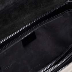 Pre Owned Gucci Black Smooth Leather Flap Shoulder Bag