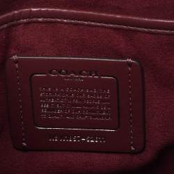 Pre Owned Coach Blush Pink Leather Allover Tea Rose Stones Parker Shoulder Bag
