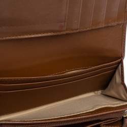 Coach Beige/Brown Signature Canvas and Leather Compact Wallet