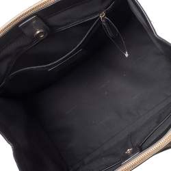 حقيبة يد توتس كوتش كروسبي كاري أول جلد بنقشة الثعبان وجلد بيج / أسود بسحاب مزدوج 