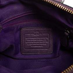 Pre Owned Coach Metallic Plum Leather Rhyder Satchel