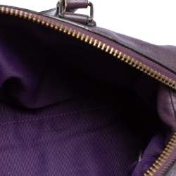 Pre Owned Coach Metallic Plum Leather Rhyder Satchel