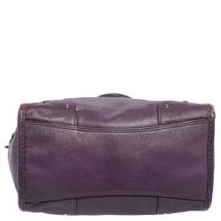 Pre Owned Coach Metallic Plum Leather Rhyder Satchel