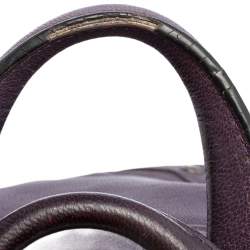 Pre Owned Coach Metallic Plum Leather Rhyder Satchel