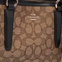 Pre Owned Coach Brown/Beige Signature Canvas and Leather Crosby Carryall Tote