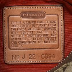 مملوكة مسبقًا Coach Beige/Tan Signature Canvas And Leather Shoulder Bag