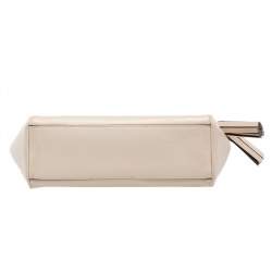 Pre Owned Coach Light Beige Leather Mini Tanner Tote