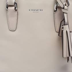 Pre Owned Coach Light Beige Leather Mini Tanner Tote