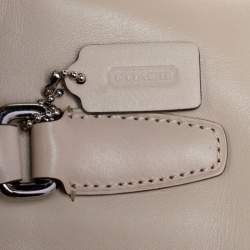Pre Owned Coach Light Beige Leather Mini Tanner Tote
