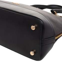 Pre Owned Coach Black/Brown Coated Canvas and Leather Sierra Satchel
