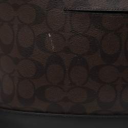 Pre Owned Coach Black/Brown Coated Canvas and Leather Sierra Satchel