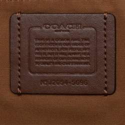 Pre Owned Coach Beige/Brown Signature Canvas and Leather City Tote