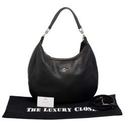 Pre Owned Coach Black Leather Harley Hobo