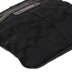 Coach Black Signature Canvas and Leather Penelope Swingpack Messenger Bag