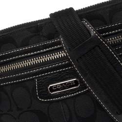 Coach Black Signature Canvas and Leather Penelope Swingpack Messenger Bag