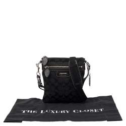 Coach Black Signature Canvas and Leather Penelope Swingpack Messenger Bag