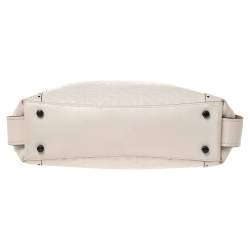 Pre Owned Coach Beige Signature Embossed Leather Edie 31 Shoulder Bag