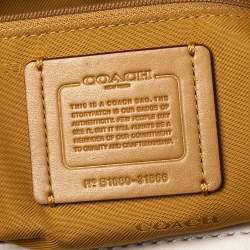 Pre Owned Coach Beige Signature Embossed Leather Edie 31 Shoulder Bag
