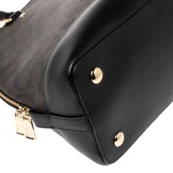 Pre Owned Coach Black/Brown Coated Canvas and Leather Sierra Satchel