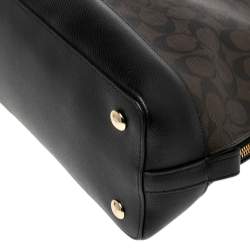 Pre Owned Coach Black/Brown Coated Canvas and Leather Sierra Satchel